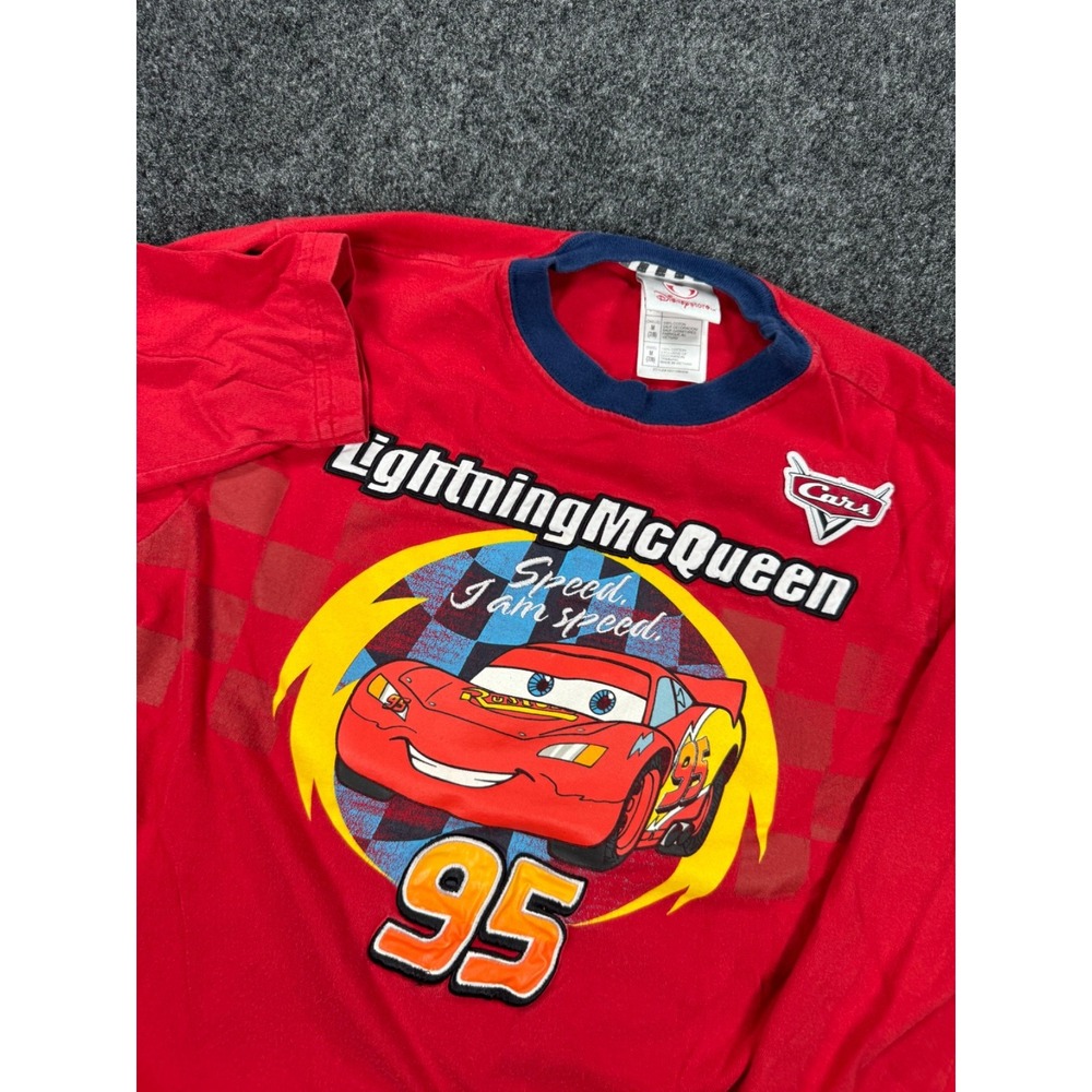 Disney Cars Lightning McQueen Long Sleeve Shirt Kids M 7/8 Red Disney Store